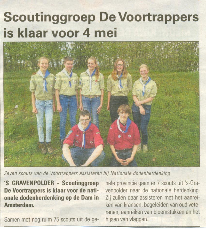de bode scoutinggroep De voortrappers is klaar voor 4 mei
